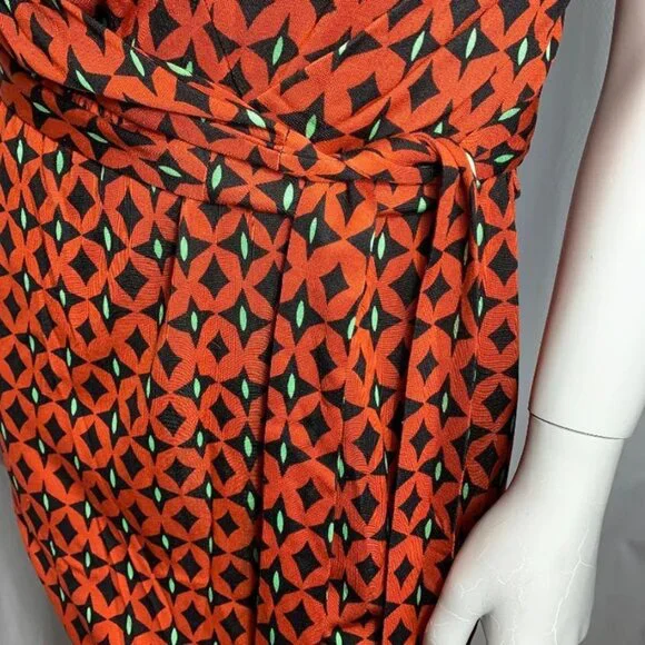 DIANE VON FURSTENBERG Keesa Silk Jersey Cowl Neck Sleeveless Fau Wrap Dress - Picture 7 of 10